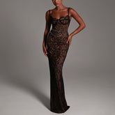 Nira Sweetheart Mesh Midi Dress Ins Street